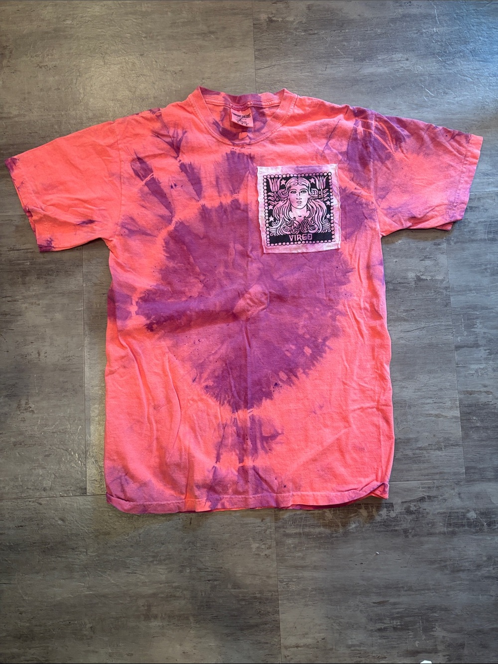 Virgo Kids Tie-Dye Tee in Pink & Purple